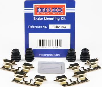 Borg & Beck BBK1694 - Комплектующие для колодок дискового тормоза autodnr.net