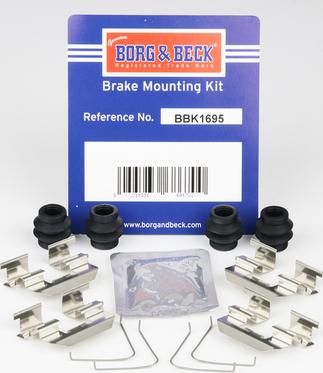 Borg & Beck BBK1695 - Комплектуючі, колодки дискового гальма autocars.com.ua