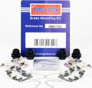 Borg & Beck BBK1702 - Комплектующие для колодок дискового тормоза autodnr.net