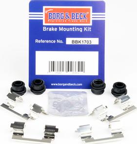 Borg & Beck BBK1703 - Комплектуючі, колодки дискового гальма autocars.com.ua