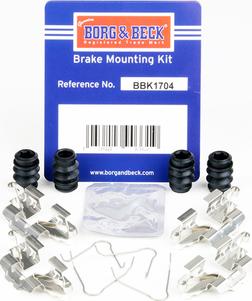 Borg & Beck BBK1704 - Комплектуючі, колодки дискового гальма autocars.com.ua