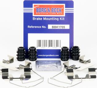 Borg & Beck BBK1705 - Комплектующие для колодок дискового тормоза autodnr.net