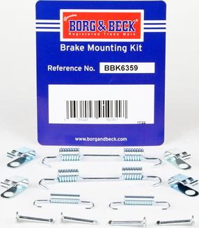 Borg & Beck BBK6359 - Комплектуючі, гальмівна система autocars.com.ua