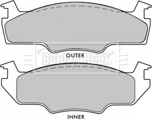 Borg & Beck BBP1235 - Тормозные колодки, дисковые, комплект autodnr.net