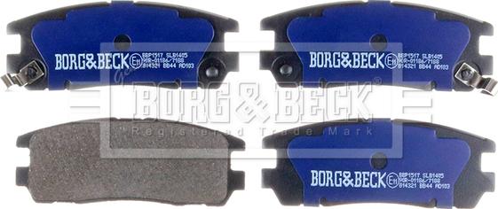 Borg & Beck BBP1517 - Гальмівні колодки, дискові гальма autocars.com.ua