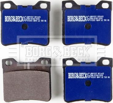 Borg & Beck BBP1537 - Тормозные колодки, дисковые, комплект autodnr.net