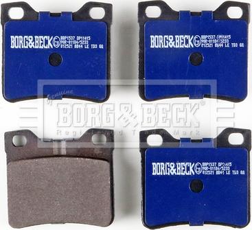 Borg & Beck BBP1537 - Тормозные колодки, дисковые, комплект avtokuzovplus.com.ua