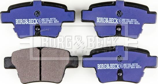 Borg & Beck BBP1983 - Тормозные колодки, дисковые, комплект autodnr.net
