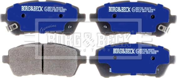 Borg & Beck BBP2182 - Гальмівні колодки, дискові гальма autocars.com.ua