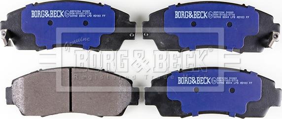 Borg & Beck BBP2204 - Тормозные колодки, дисковые, комплект autodnr.net