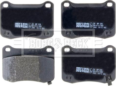 Borg & Beck BBP2295 - Гальмівні колодки, дискові гальма autocars.com.ua