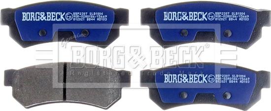 Borg & Beck BBP2307 - Тормозные колодки, дисковые, комплект avtokuzovplus.com.ua