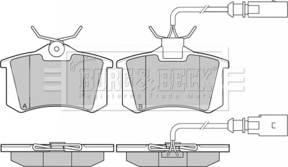 Borg & Beck BBP2445 - Тормозные колодки, дисковые, комплект avtokuzovplus.com.ua