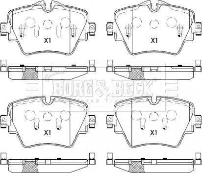 Borg & Beck BBP2527 - Тормозные колодки, дисковые, комплект avtokuzovplus.com.ua