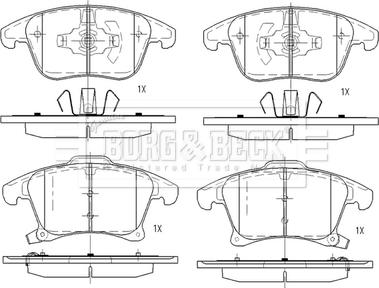 Borg & Beck BBP2564 - Тормозные колодки, дисковые, комплект avtokuzovplus.com.ua