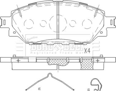 Borg & Beck BBP2570 - Тормозные колодки, дисковые, комплект avtokuzovplus.com.ua