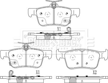 Borg & Beck BBP2582 - Тормозные колодки, дисковые, комплект avtokuzovplus.com.ua