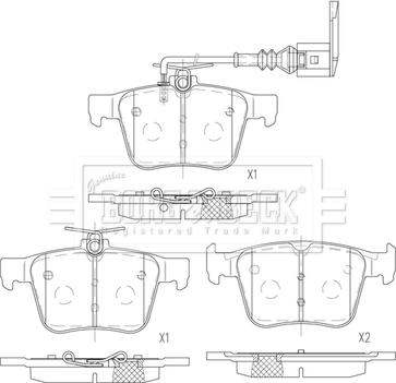 Borg & Beck BBP2592 - Тормозные колодки, дисковые, комплект avtokuzovplus.com.ua