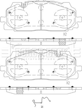 Borg & Beck BBP2595 - Гальмівні колодки, дискові гальма autocars.com.ua