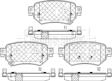 Borg & Beck BBP2601 - Тормозные колодки, дисковые, комплект avtokuzovplus.com.ua