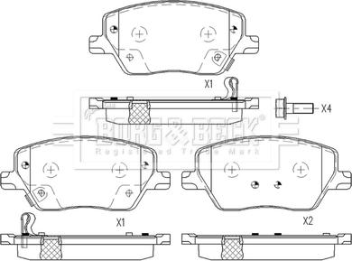 Borg & Beck BBP2603 - Тормозные колодки, дисковые, комплект avtokuzovplus.com.ua