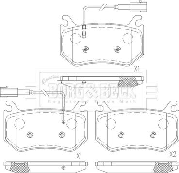 Borg & Beck BBP2645 - Гальмівні колодки, дискові гальма autocars.com.ua