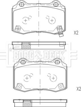 Borg & Beck BBP2649 - Тормозные колодки, дисковые, комплект avtokuzovplus.com.ua