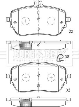 Borg & Beck BBP2808 - Тормозные колодки, дисковые, комплект avtokuzovplus.com.ua