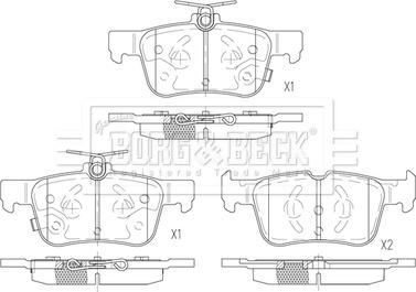 Borg & Beck BBP2823 - Тормозные колодки, дисковые, комплект avtokuzovplus.com.ua