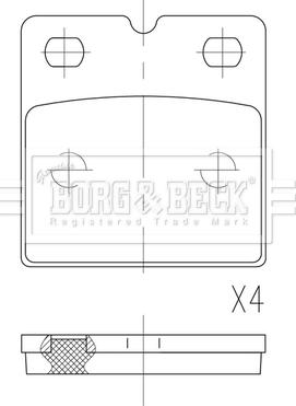 Borg & Beck BBP2846 - Комплект тормозных колодок, стояночный тормоз avtokuzovplus.com.ua