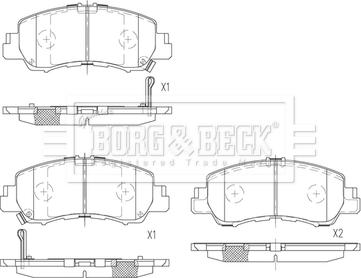 Borg & Beck BBP2872 - Тормозные колодки, дисковые, комплект avtokuzovplus.com.ua