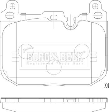 Borg & Beck BBP2878 - Тормозные колодки, дисковые, комплект avtokuzovplus.com.ua