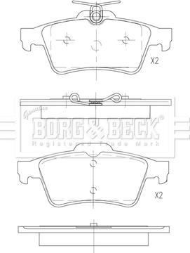 Borg & Beck BBP2883 - Тормозные колодки, дисковые, комплект avtokuzovplus.com.ua