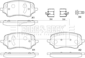 Borg & Beck BBP2885 - Тормозные колодки, дисковые, комплект avtokuzovplus.com.ua