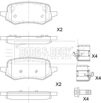 Borg & Beck BBP2886 - Тормозные колодки, дисковые, комплект avtokuzovplus.com.ua