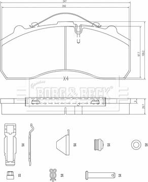 Borg & Beck BBP32997HD - Гальмівні колодки, дискові гальма autocars.com.ua