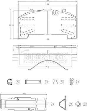 Borg & Beck BBP32998 - Тормозные колодки, дисковые, комплект autodnr.net