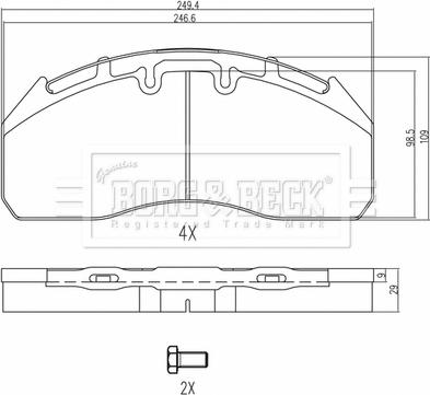 Borg & Beck BBP33004HD - Гальмівні колодки, дискові гальма autocars.com.ua