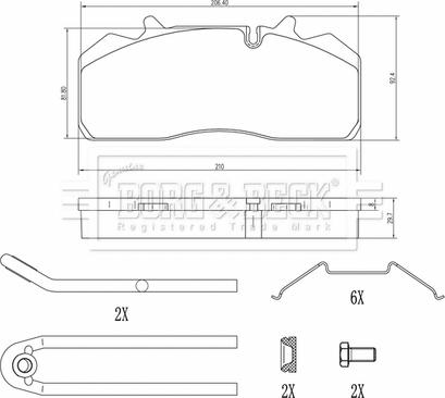 Borg & Beck BBP33007 - Гальмівні колодки, дискові гальма autocars.com.ua