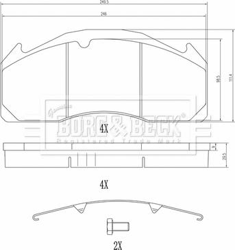 Borg & Beck BBP33008HD - Тормозные колодки, дисковые, комплект avtokuzovplus.com.ua