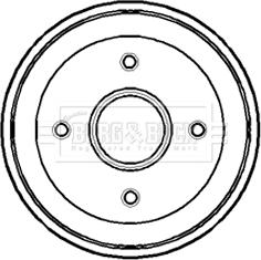 Borg & Beck BBR7080 - Гальмівний барабан autocars.com.ua