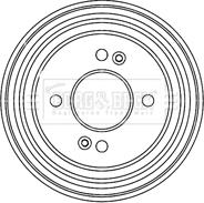 Borg & Beck BBR7206 - Гальмівний барабан autocars.com.ua
