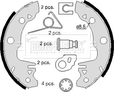 Borg & Beck BBS6123 - Комплект гальм, барабанний механізм autocars.com.ua