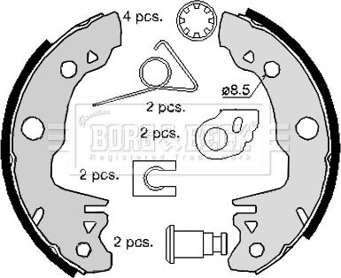 Borg & Beck BBS6127 - Комплект гальм, барабанний механізм autocars.com.ua