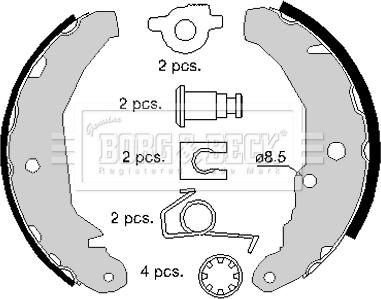 Borg & Beck BBS6157 - Комплект тормозных колодок, барабанные avtokuzovplus.com.ua