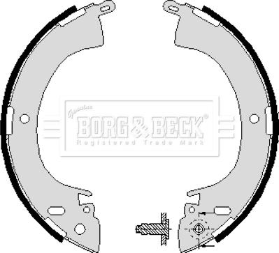 Borg & Beck BBS6197 - Комплект тормозных колодок, барабанные autodnr.net
