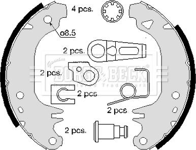 Borg & Beck BBS6242 - Комплект тормозных колодок, барабанные avtokuzovplus.com.ua