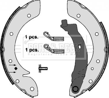 Borg & Beck BBS6285 - Комплект тормозных колодок, барабанные avtokuzovplus.com.ua