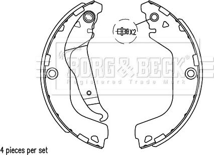 Borg & Beck BBS6532 - Комплект гальм, барабанний механізм autocars.com.ua