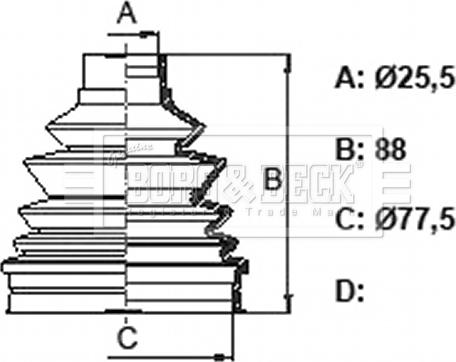 Borg & Beck BCB6130 - Пыльник, приводной вал avtokuzovplus.com.ua